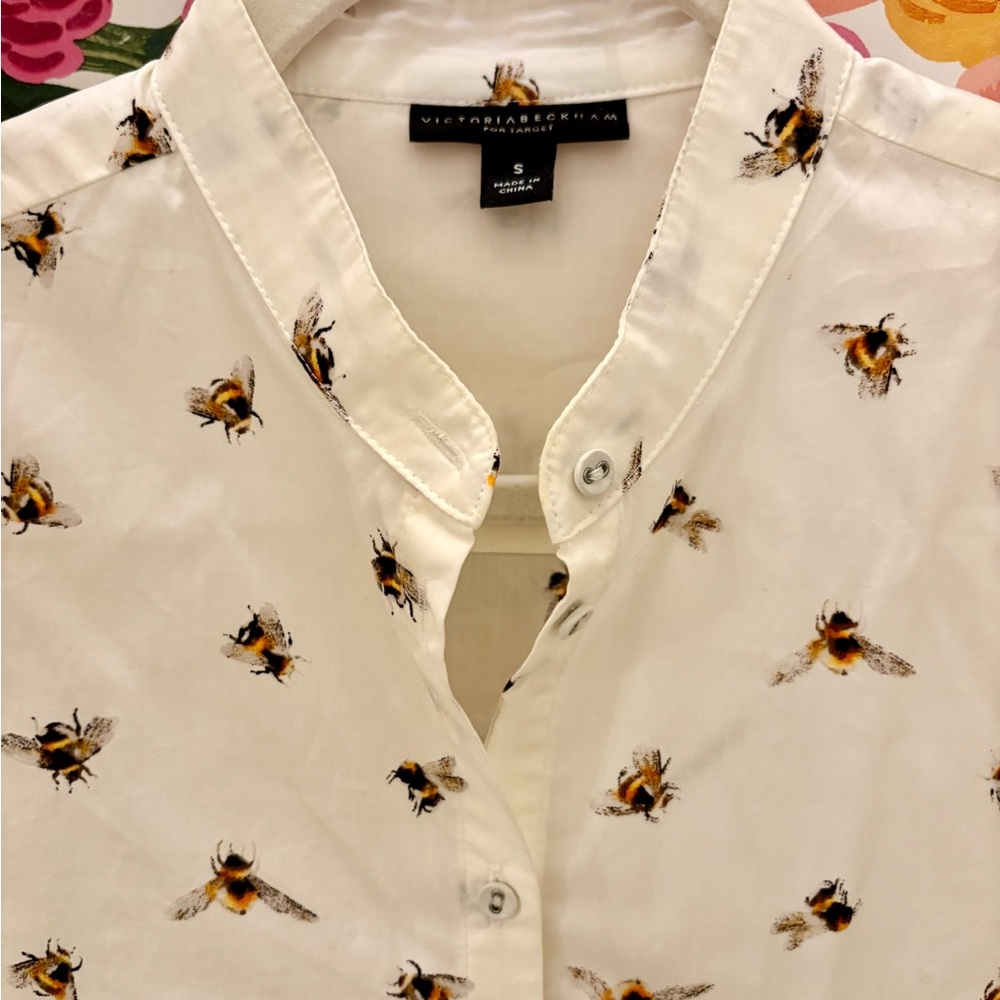 Victoria Beckham for Target White Bee Print Men's Shirt - Picture 4 of 5